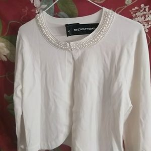 Spense ivory pearl cardigan Medium